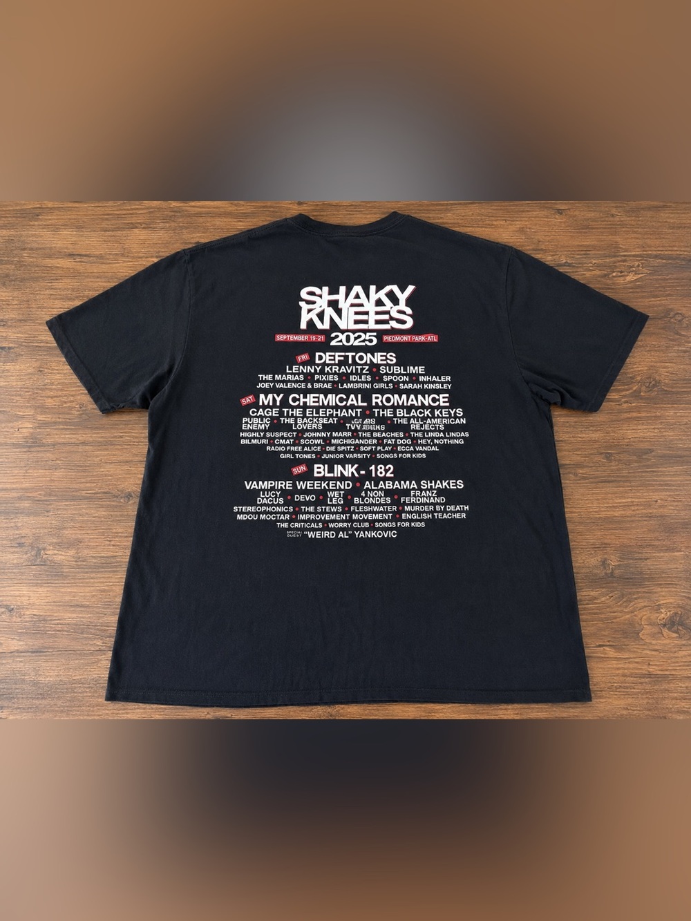 Original 2025 Shaky Knees Music Festival Official Lineup Concert T-Shirt 2XL - Picture 2 of 4